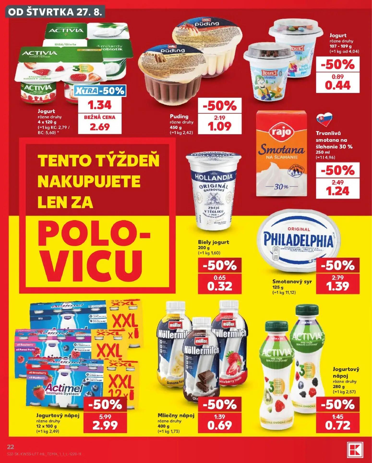 Kaufland leták, strana 22 z 76 — Jogurtový nápoj, Jogurt