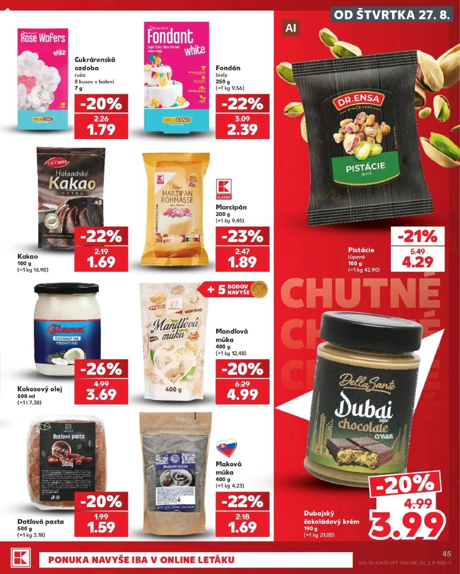 Kaufland leták, strana 45 z 76 — Mandľová múka, Kakao Holandské kakao
