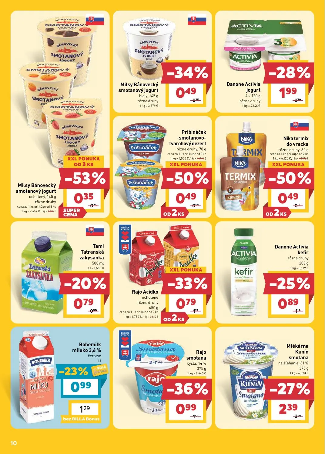 Billa leták, strana 12 z 25 — Danone Activia jogurt, Bohemilk mlieko 3,6%
