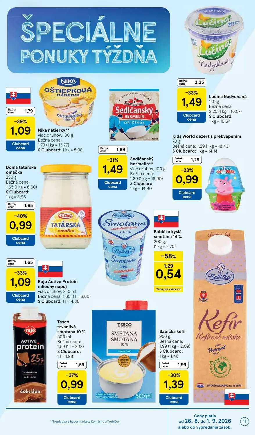 Tesco leták, strana 11 z 58 — Babička kefír