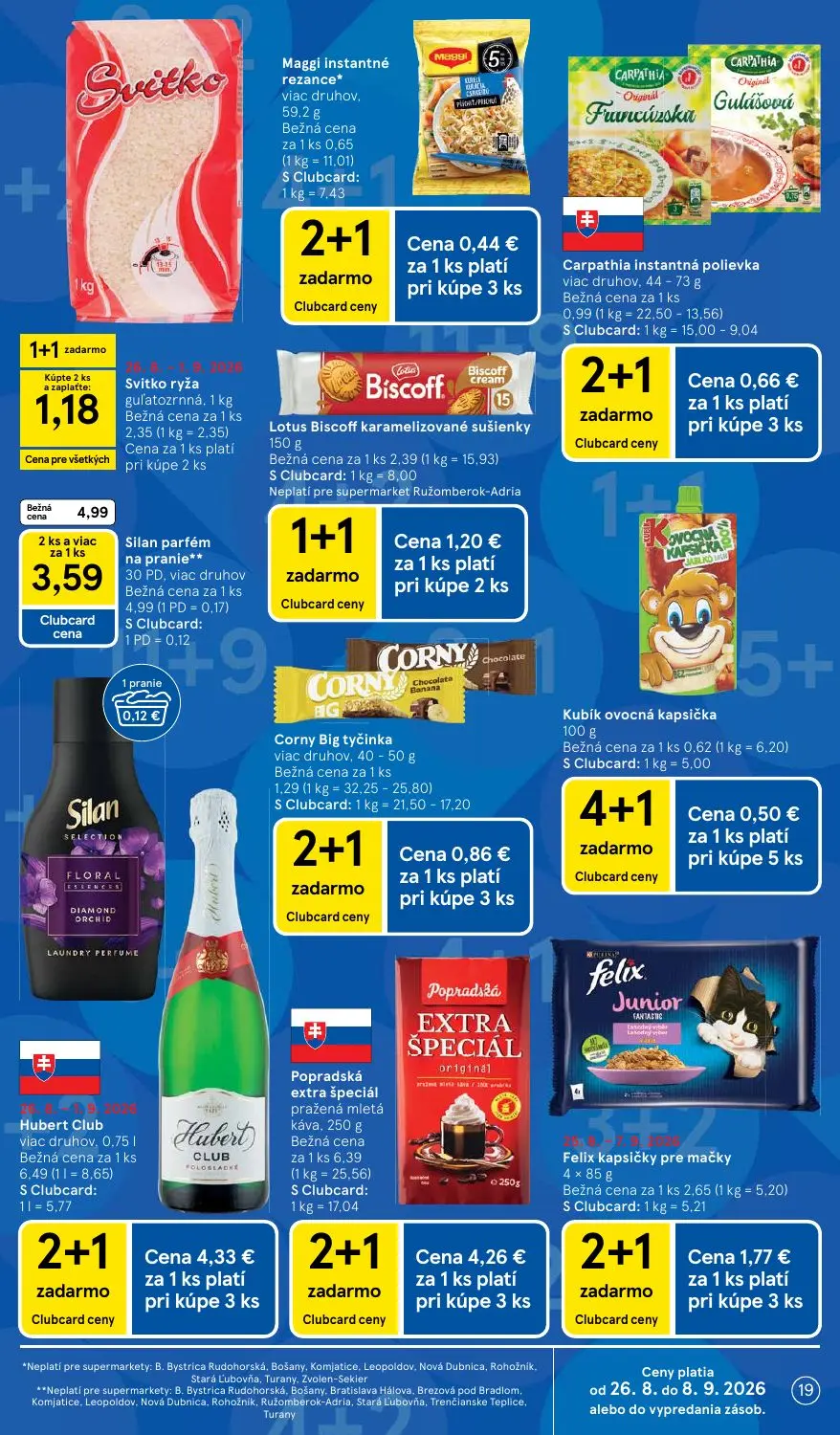 Tesco Supermarket leták, strana 19 z 38 — Silan parfém na pranie, Felix kapsičky pre mačky
