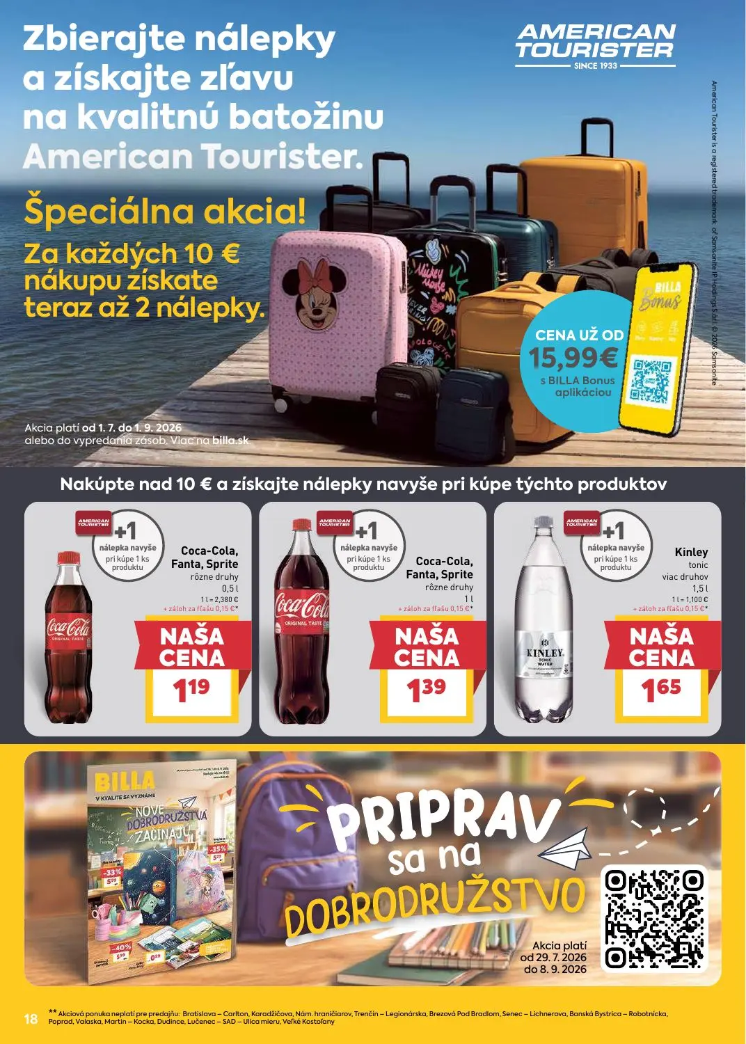 Billa leták, strana 20 z 25 — Coca-Cola, Fanta, Sprite, Coca-Cola, Fanta, Sprite, Kinley tonic