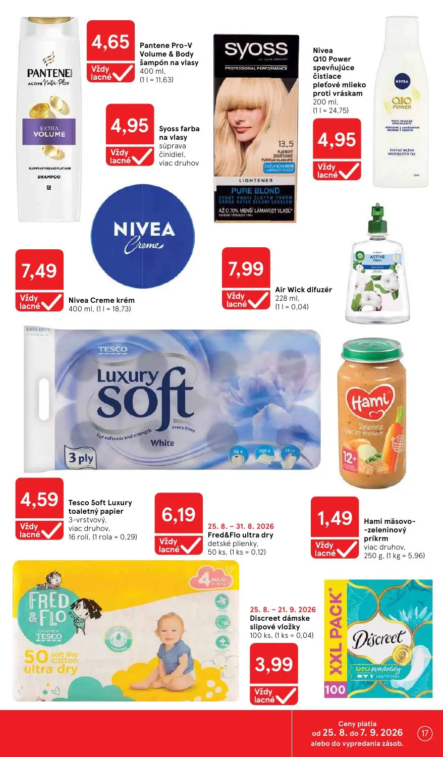 Tesco leták, strana 17 z 58 — Pantene Pro-V Volume & Body šampón na vlasy