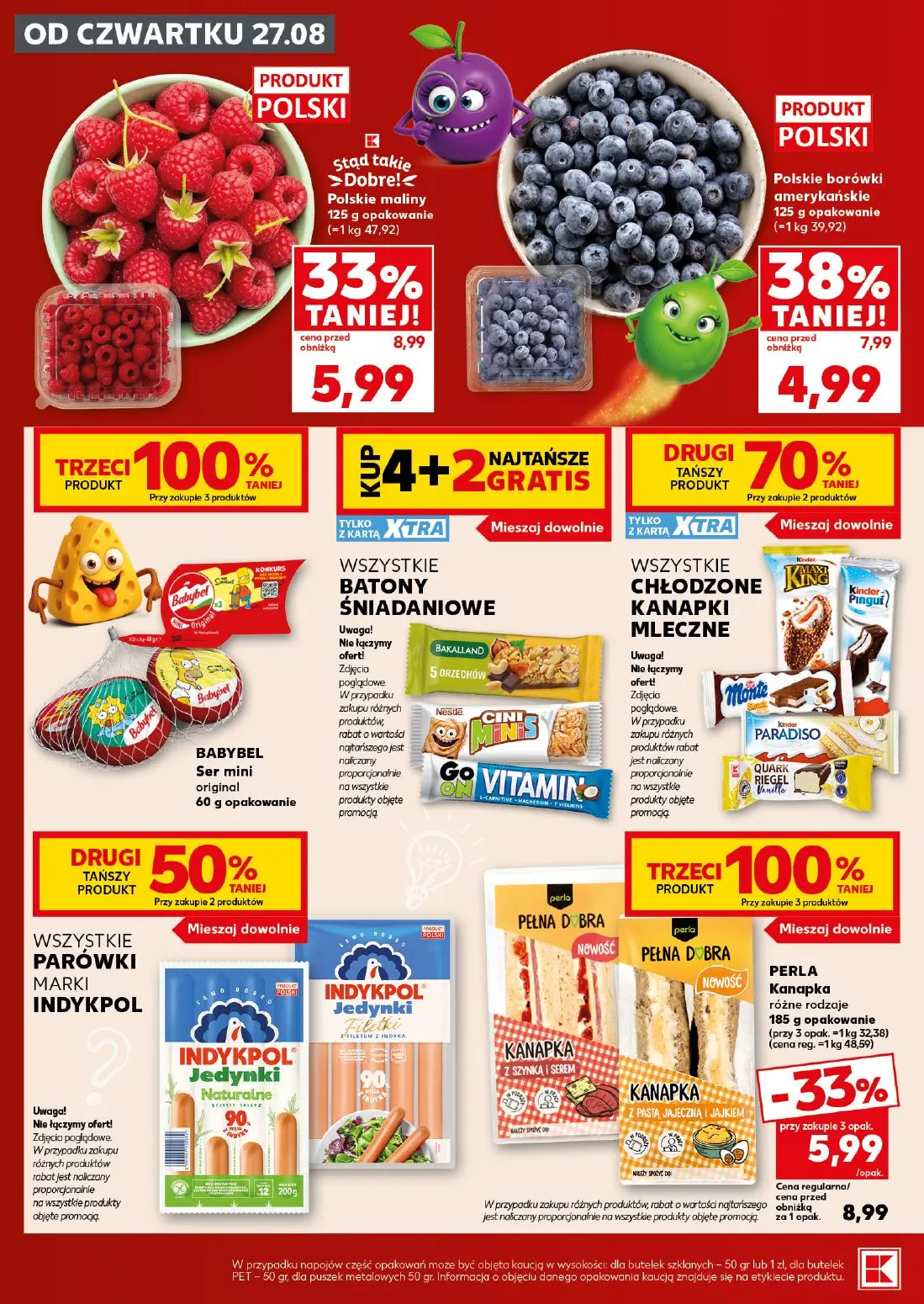 Kaufland gazetka, strona 2 z 42 — Polskie maliny, Polskie borówki amerykańskie, PERLA Kanapka różne rodzaje