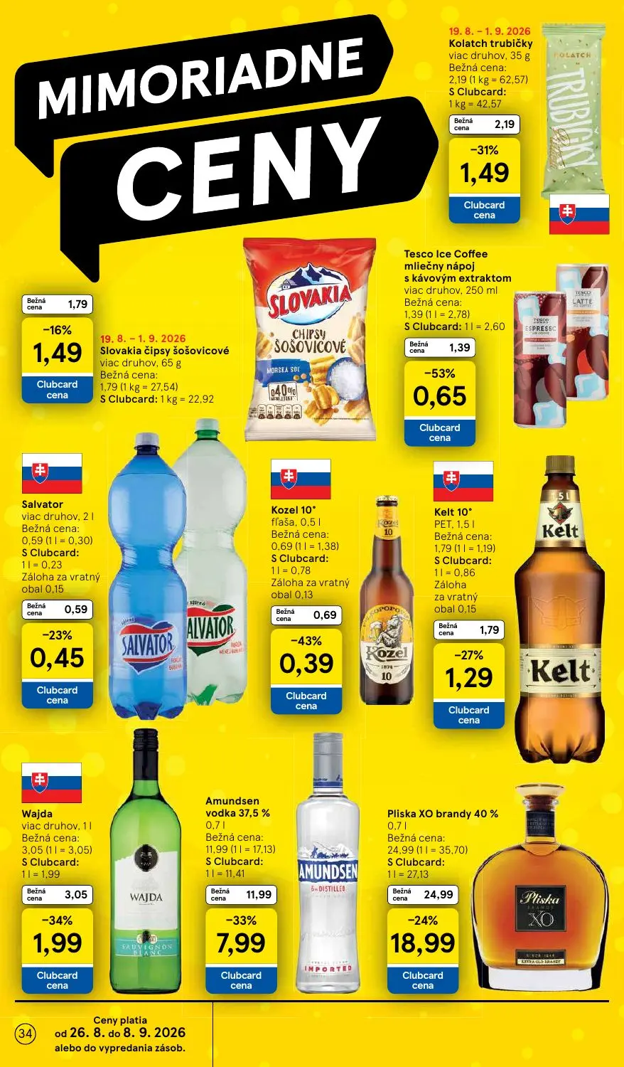 Tesco leták, strana 34 z 58 — Tesco Ice Coffee mliečny nápoj s kávovým extraktom viac druhov, 250 ml