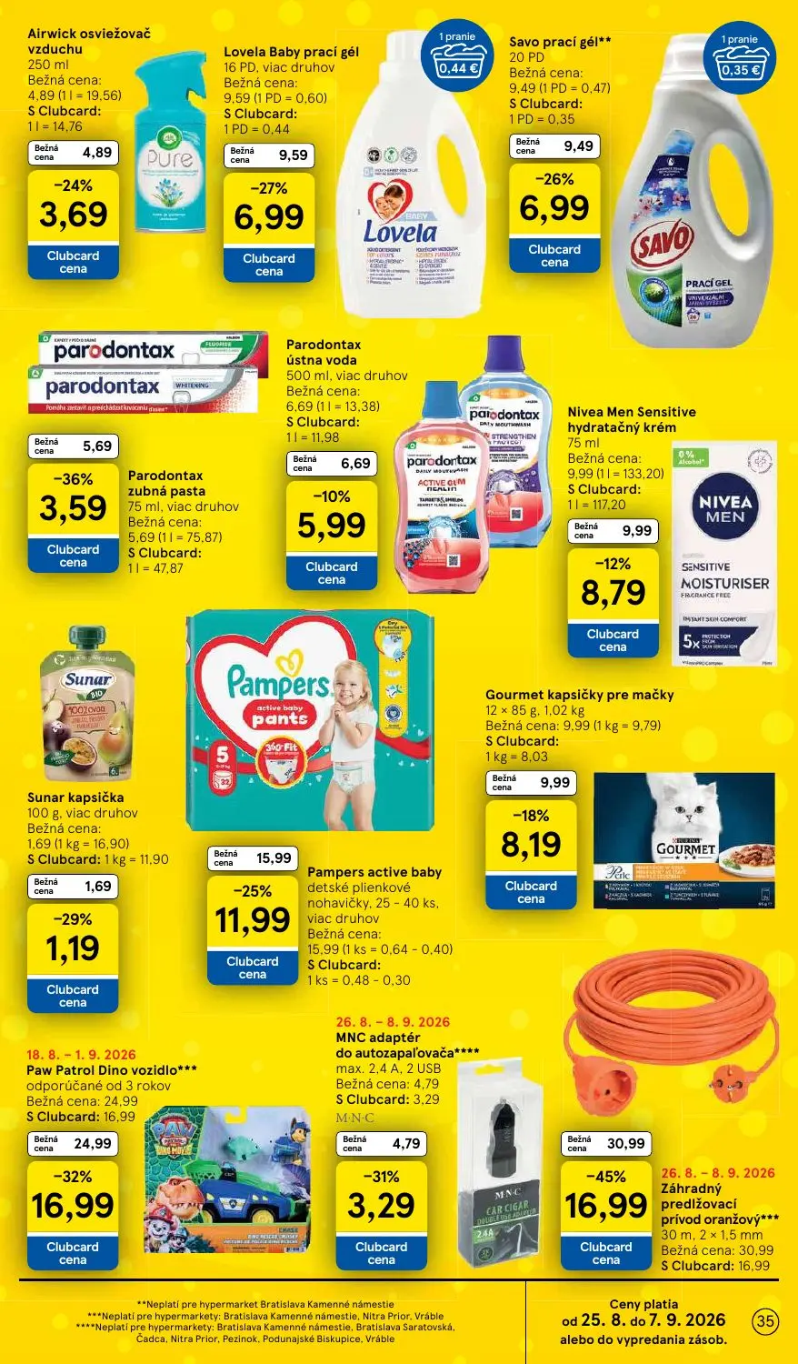 Tesco leták, strana 35 z 58 — Savo prací gél**