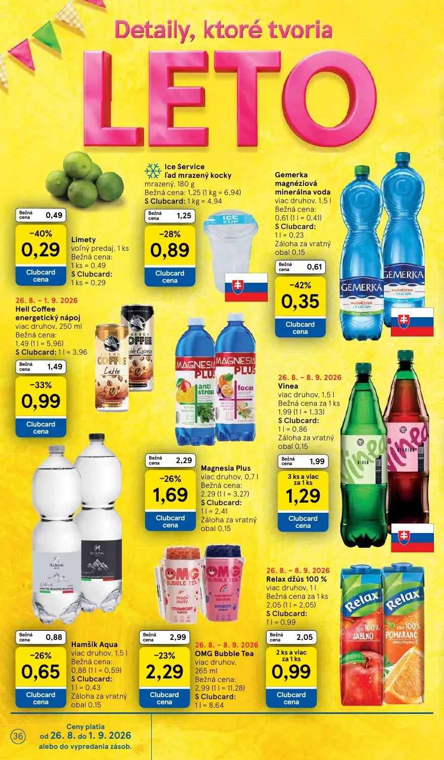 Tesco leták, strana 36 z 58 — Vinea, Gemerka magnéziová minerálna voda