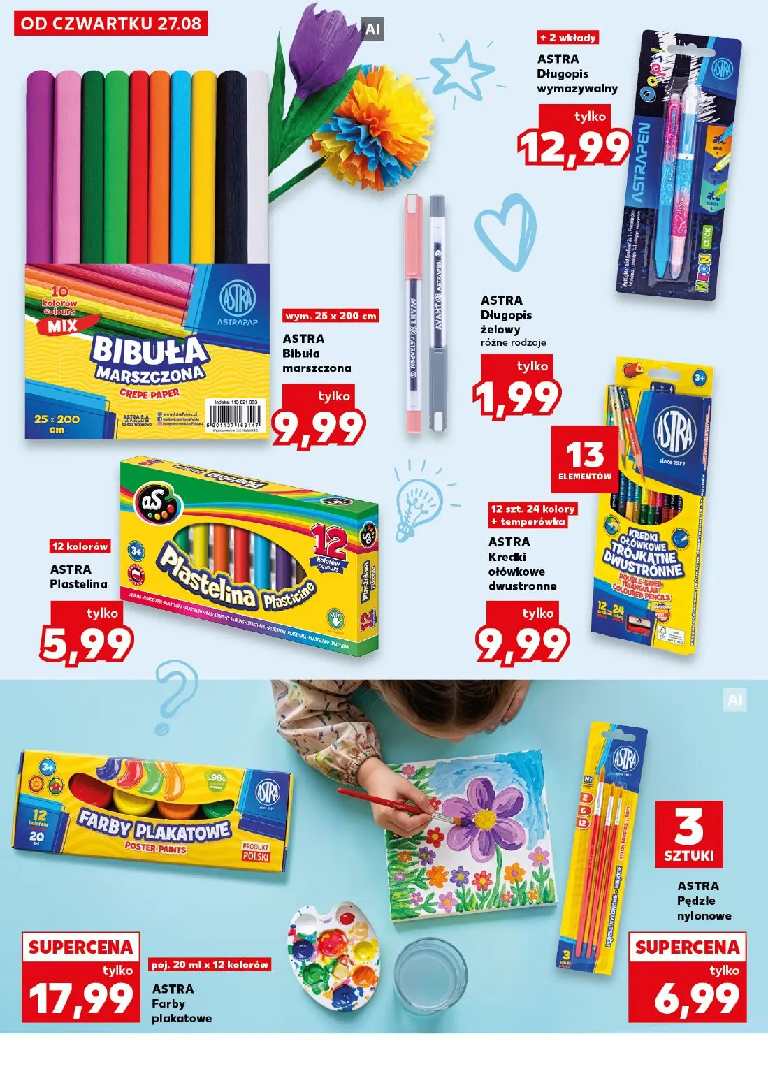 Kaufland gazetka, strona 12 z 42 — ASTRA Długopis wymazywalny, ASTRA Bibuła marszczona, ASTRA Długopis żelowy