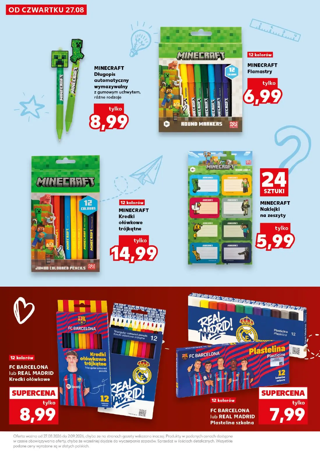 Kaufland gazetka, strona 21 z 42 — MINECRAFT Długopis automatyczny wymazywalny z gumowym uchwytem, różne rodzaje, MINECRAFT …