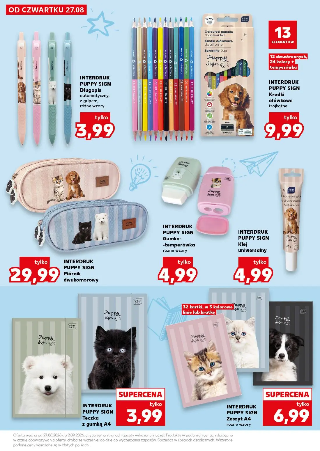 Kaufland gazetka, strona 23 z 42 — INTERDRUK PUPPY SIGN Długopis automatyczny, z gripem, różne wzory, INTERDRUK PUPPY SIGN K…