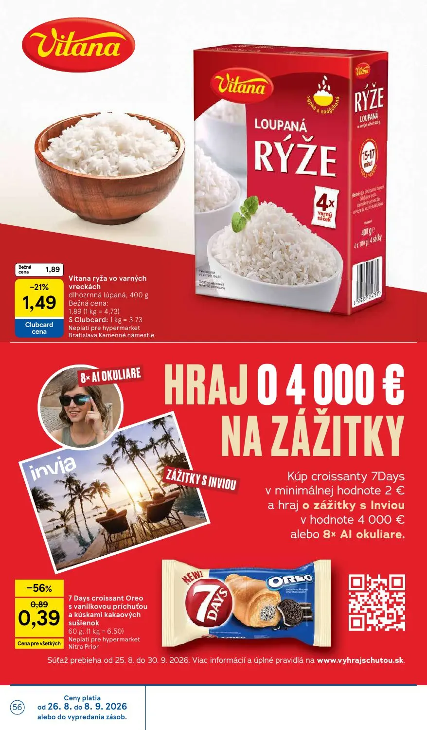 Tesco leták, strana 56 z 58 — Vitana ryža vo varných vreckách dlhozrnná lúpaná