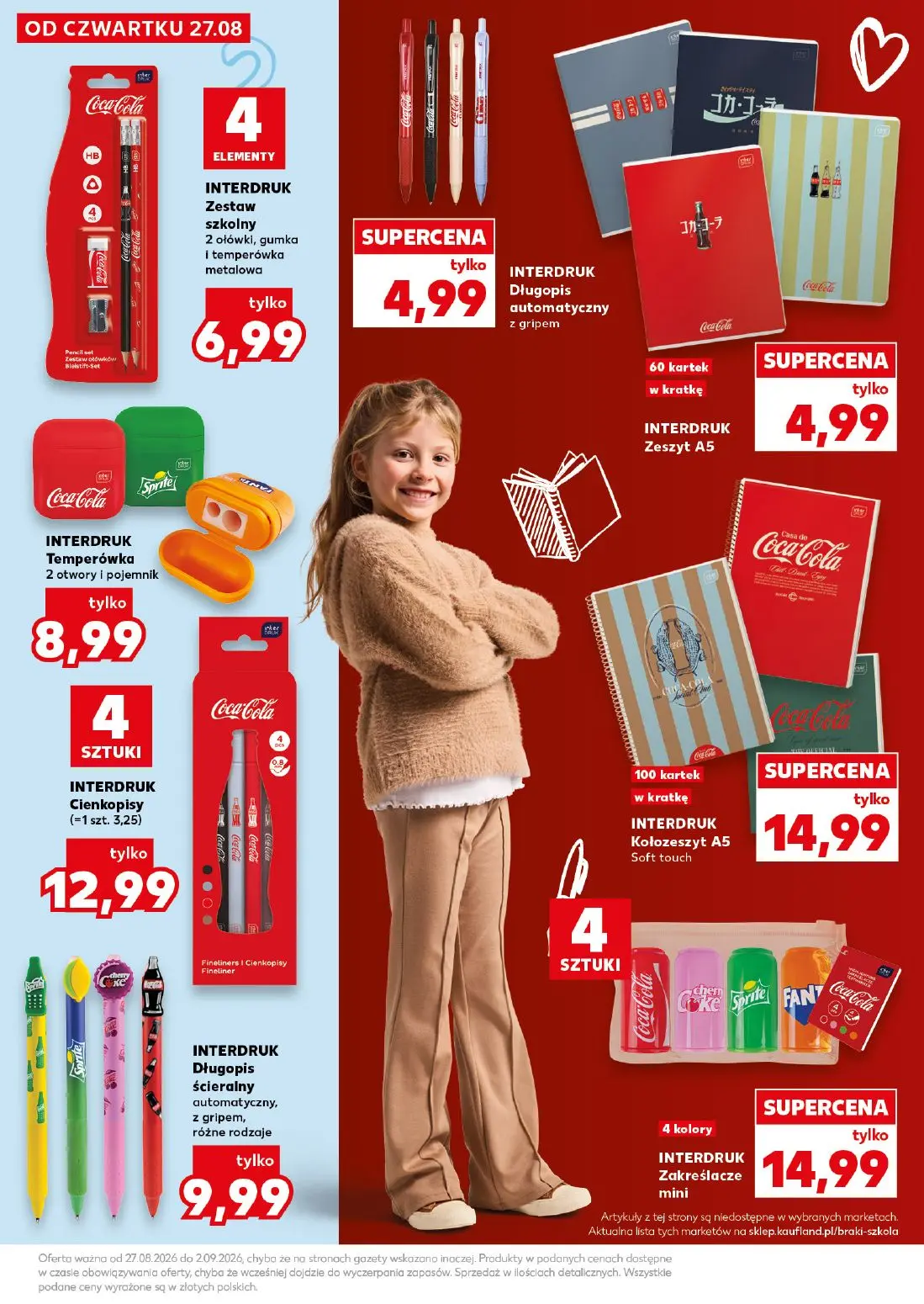 Kaufland gazetka, strona 27 z 42 — INTERDRUK Zestaw szkolny 2 ołówki, gumka i temperówka metalowa, INTERDRUK Długopis automa…
