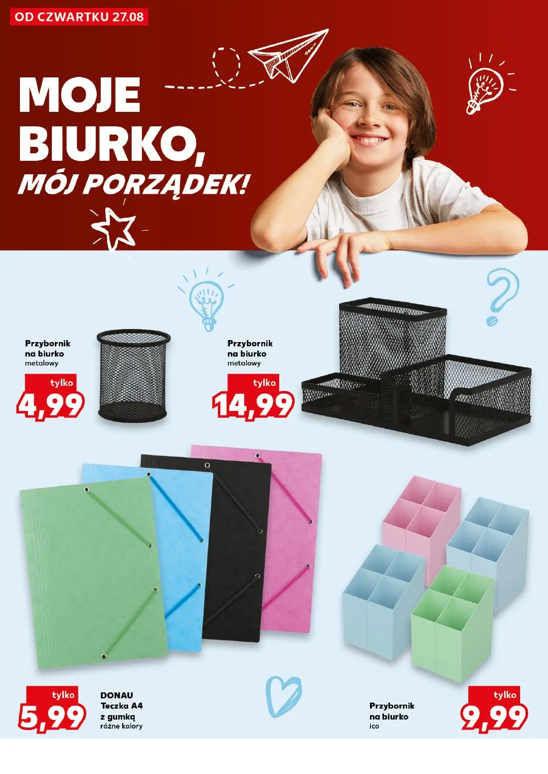 Kaufland gazetka, strona 32 z 42 — Przybornik na biurko metalowy, Przybornik na biurko metalowy, DONAU Teczka A4 z gumką róż…