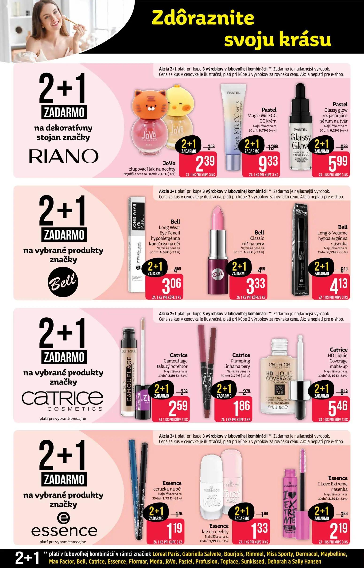 Teta Drogerie leták, strana 4 z 16 — Pastel Magic Milk CC CC krém, Pastel Glassy glow rozjasňujúce sérum na tvár, Catrice HD…