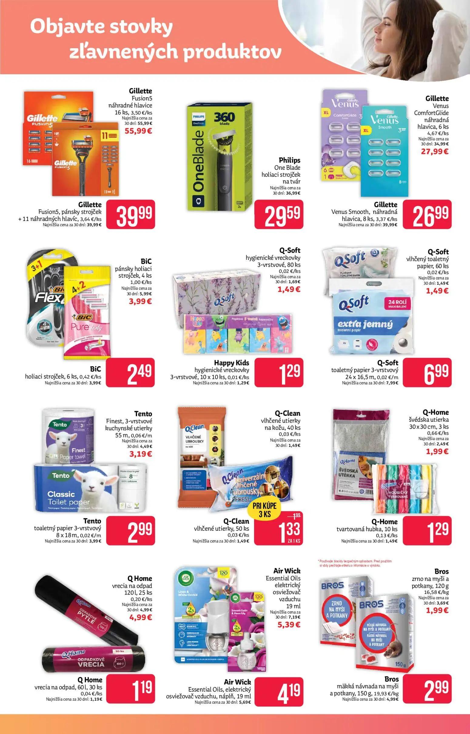 Teta Drogerie leták, strana 13 z 16 — Tento Finest, 3-vrstvové kuchynské utierky, Q-Clean vlhčené utierky, Gillette Fusion5 …