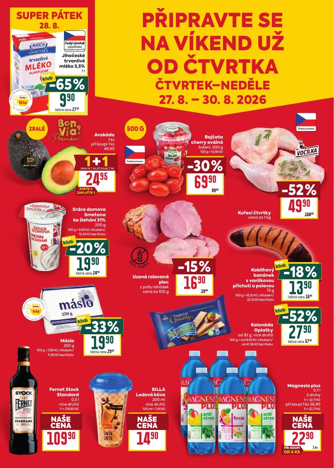 Billa leták, strana 7 z 8 — Kuřecí čtvrtky