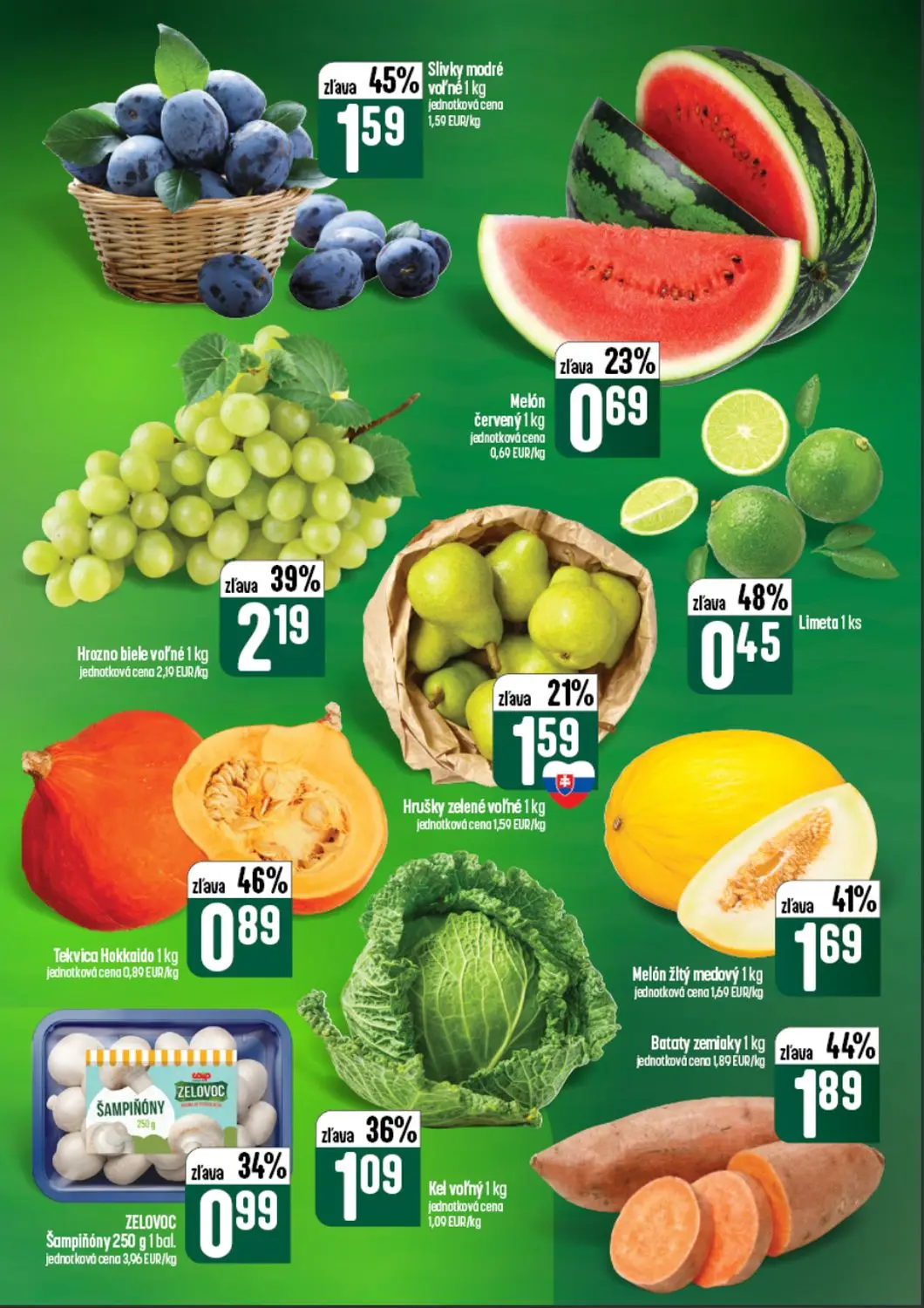 Coop Tempo leták, strana 7 z 64 — Bataty zemiaky, Hrozno biele voľné, Slivky modré voľné