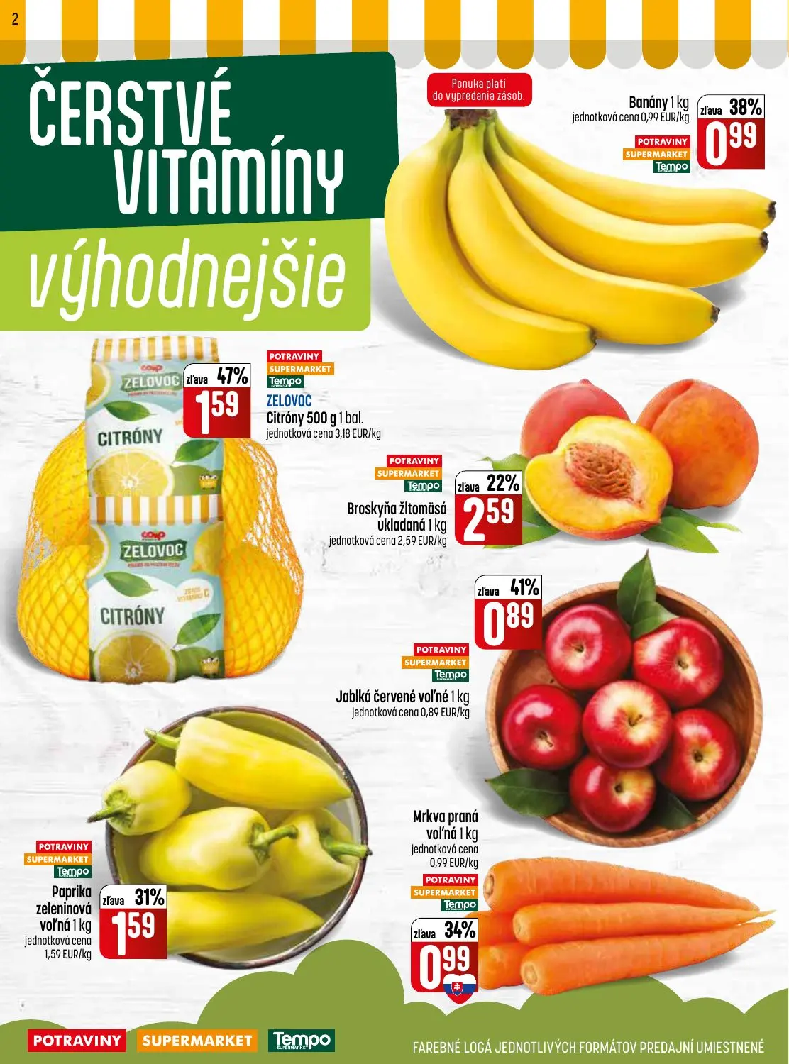 Coop Jednota leták, strana 2 z 32 — ZELOVOC Citróny, Broskyňa žltomäsá ukladaná, Paprika zeleninová voľná