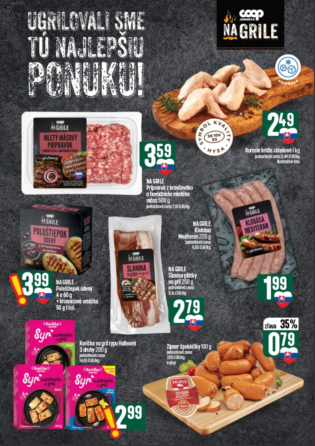 Coop Tempo leták, strana 17 z 64 — Zipser špekáčiky, MLETÝ MÄSOVÝ PRÍPRAVOK, Kuracie krídla chladené
