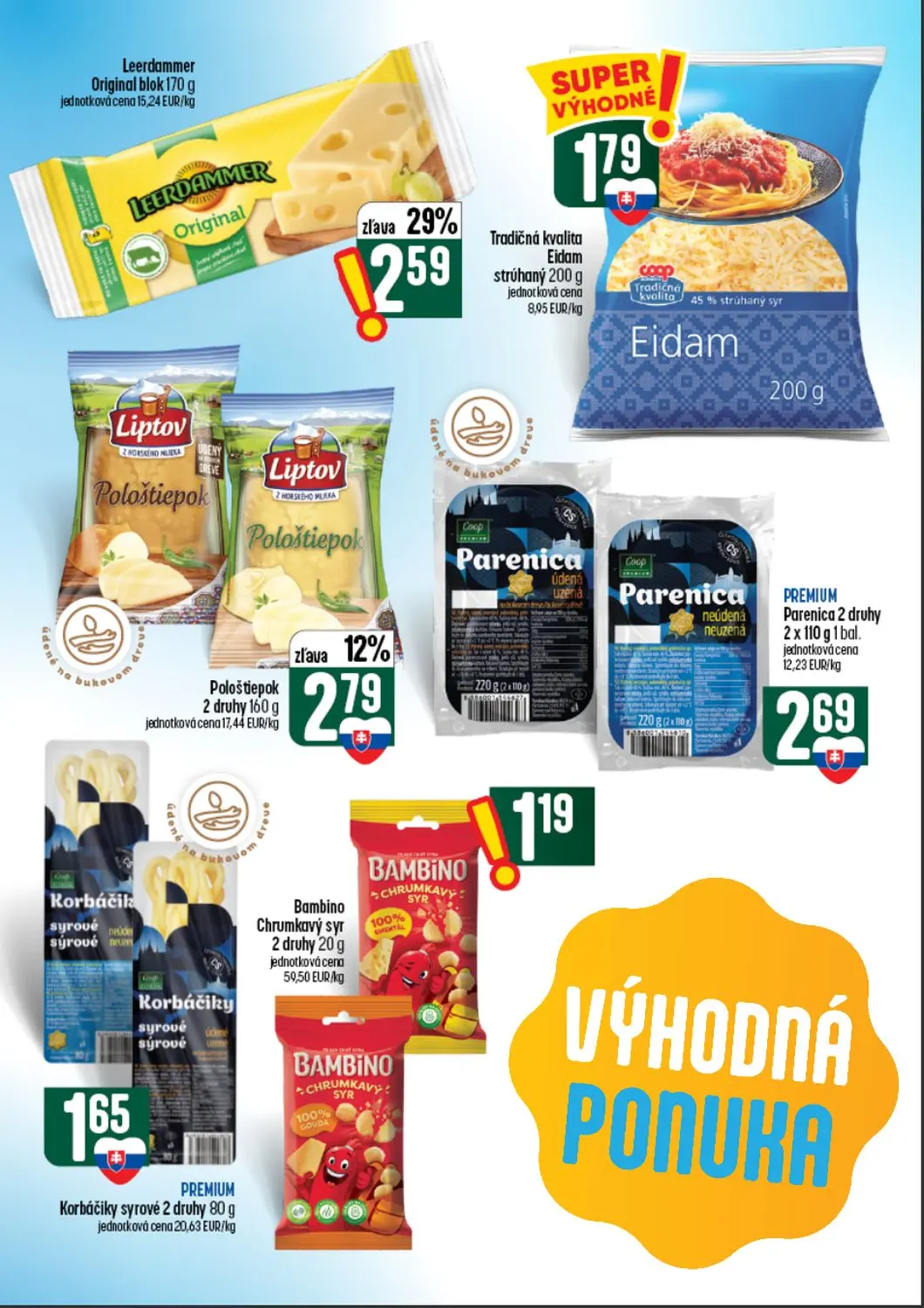 Coop Tempo leták, strana 21 z 64 — Leerdammer Original blok, Pološtiepok, Tradičná kvalita Eidam strúhaný