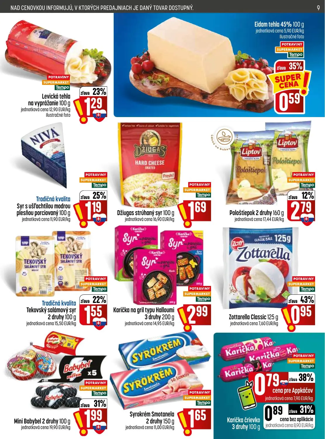 Coop Jednota leták, strana 9 z 32 — Mini Babybel, Zottarella Classic, Tradičná kvalita Tekovský salámový syr