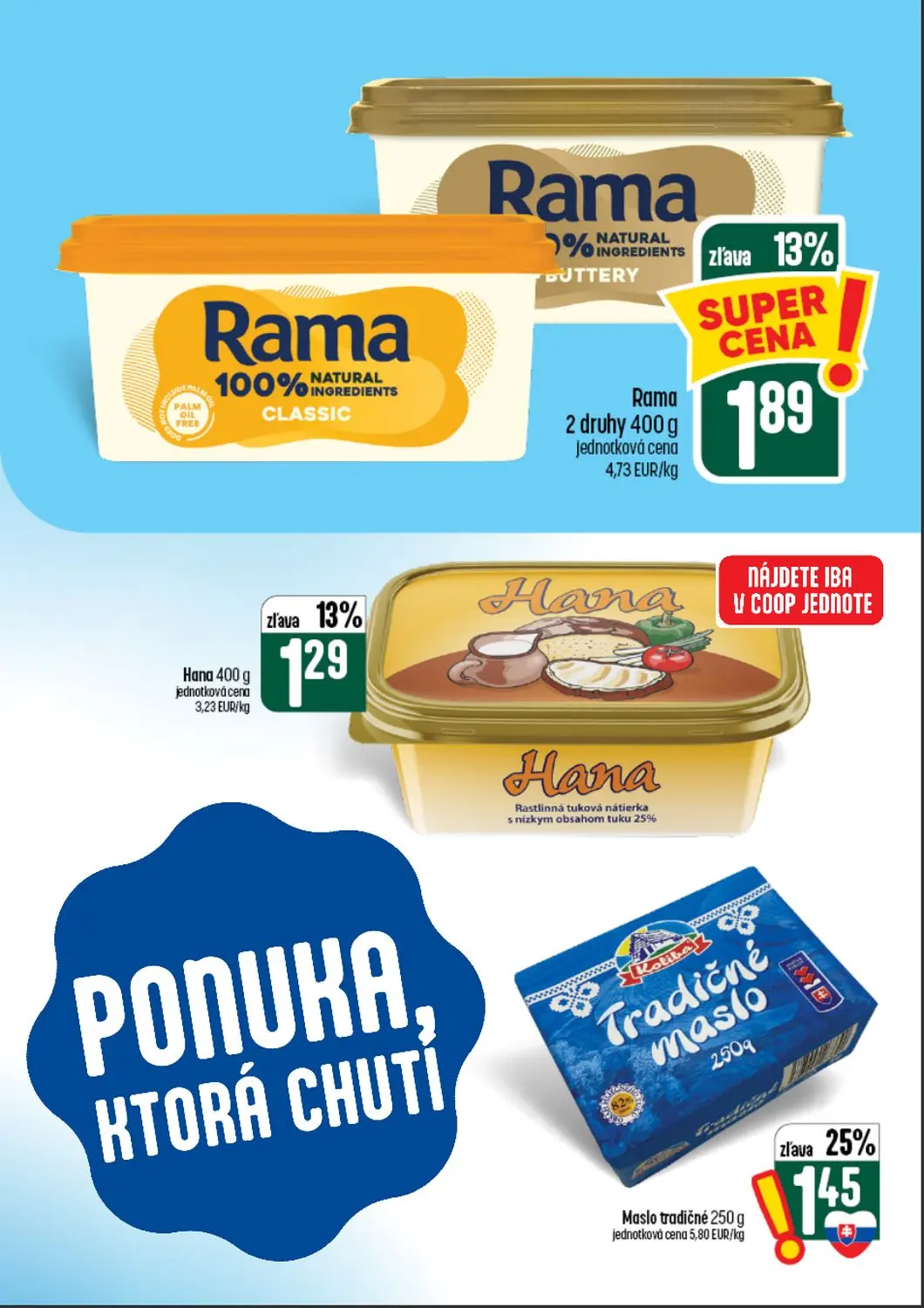 Coop Tempo leták, strana 27 z 64 — Maslo tradičné, Rama 2 druhy, Hana