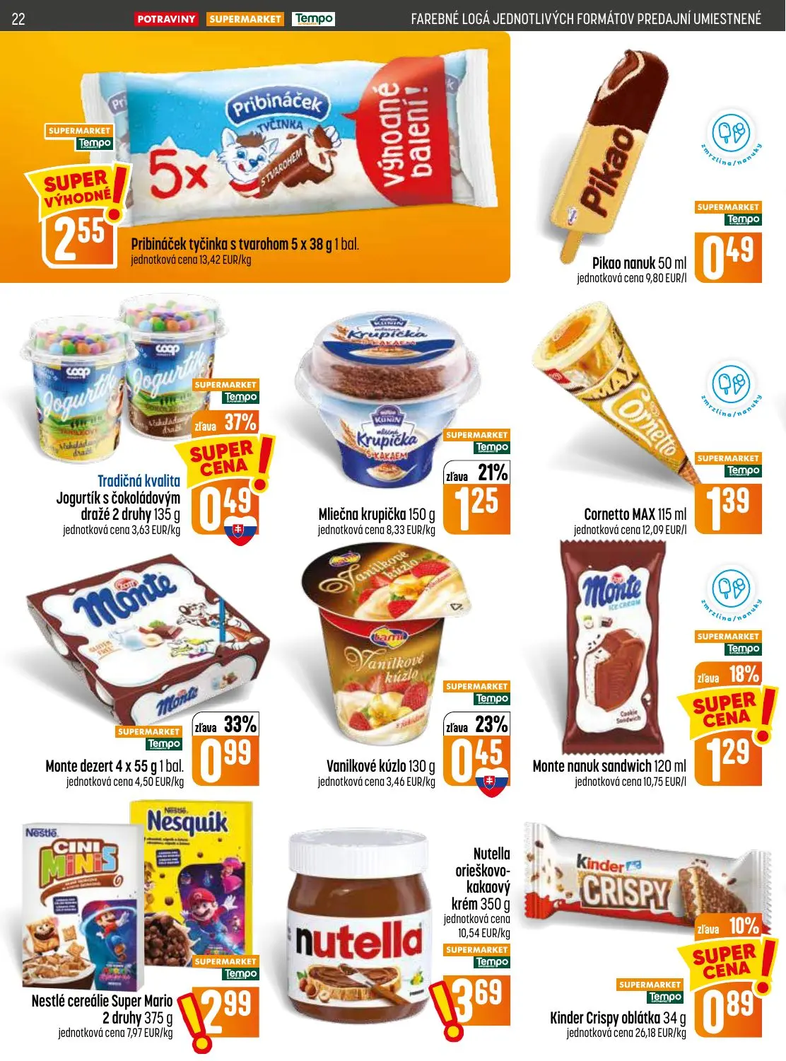 Coop Jednota leták, strana 22 z 32 — Monte dezert, Mliečna krupička, Jogurtík s čokoládovým dražé