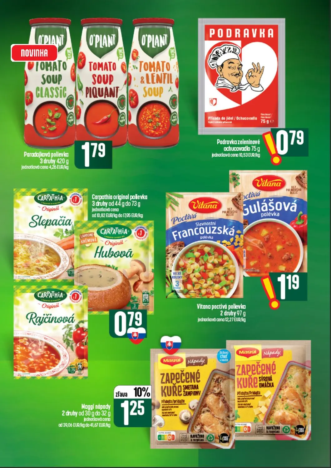 Coop Tempo leták, strana 37 z 64 — Maggi nápady ZAPEČENÉ KUŘE, O'Plant Paradajková polievka, Podravka zeleninové ochucovadlo