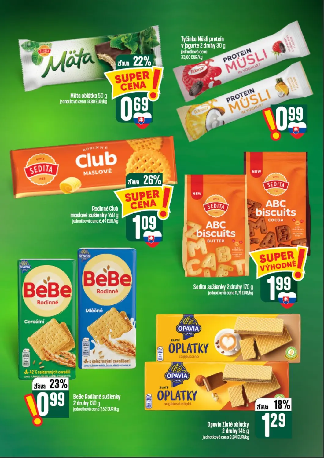 Coop Tempo leták, strana 43 z 64 — Rodinné Club maslové sušienky, BeBe Rodinné sušienky, Opavia Zlaté oblátky