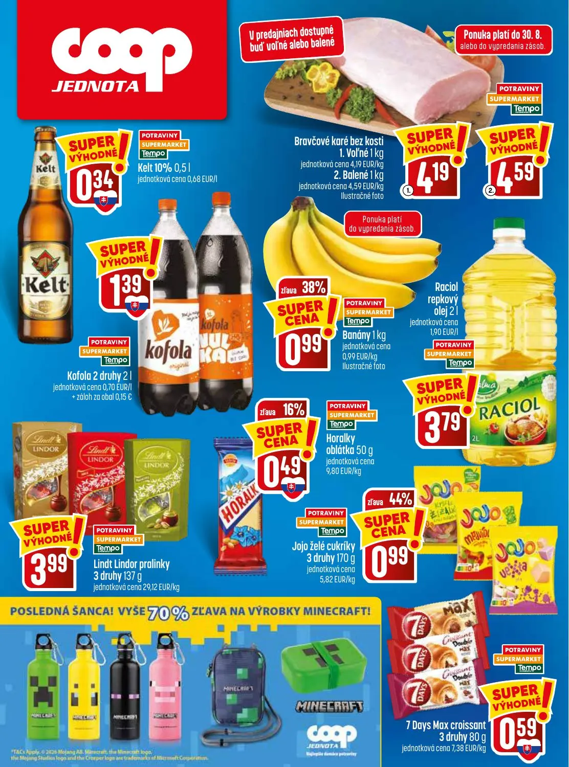 Coop Jednota leták, strana 32 z 32 — Jojo želé cukríky 3 druhy, Banány, Horalky oblátka