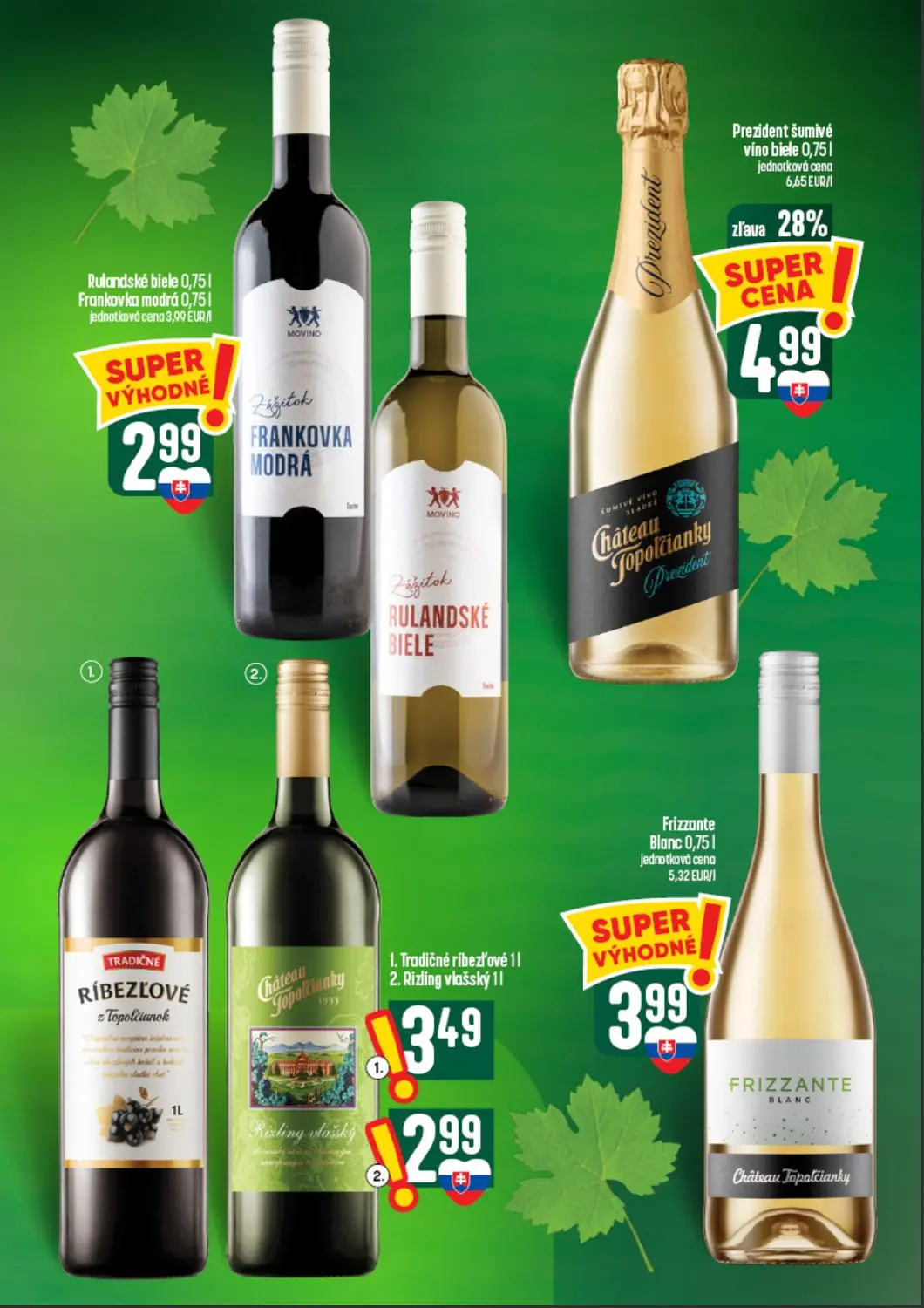 Coop Tempo leták, strana 55 z 64 — Prezident šumivé víno biele, Rulandské biele, Frankovka modrá