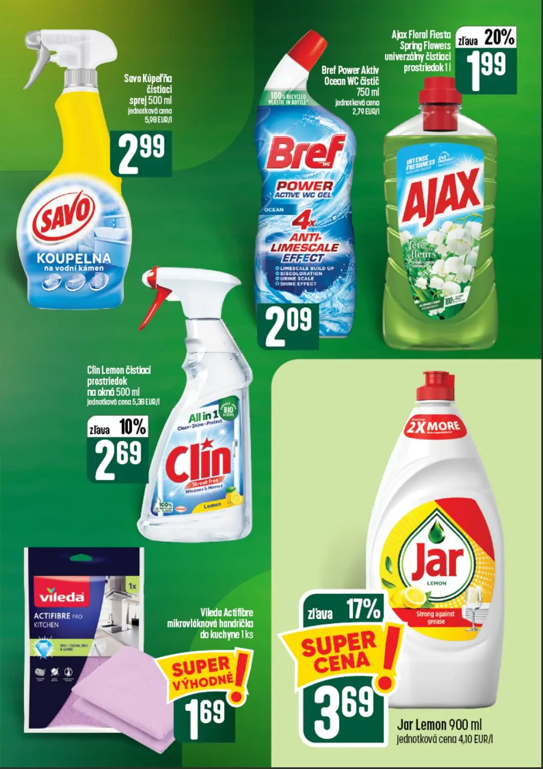 Coop Tempo leták, strana 59 z 64 — Jar Lemon, Ajax Floral Fiesta univerzálny čistiaci prostriedok, Clin Lemon čistiaci prost…