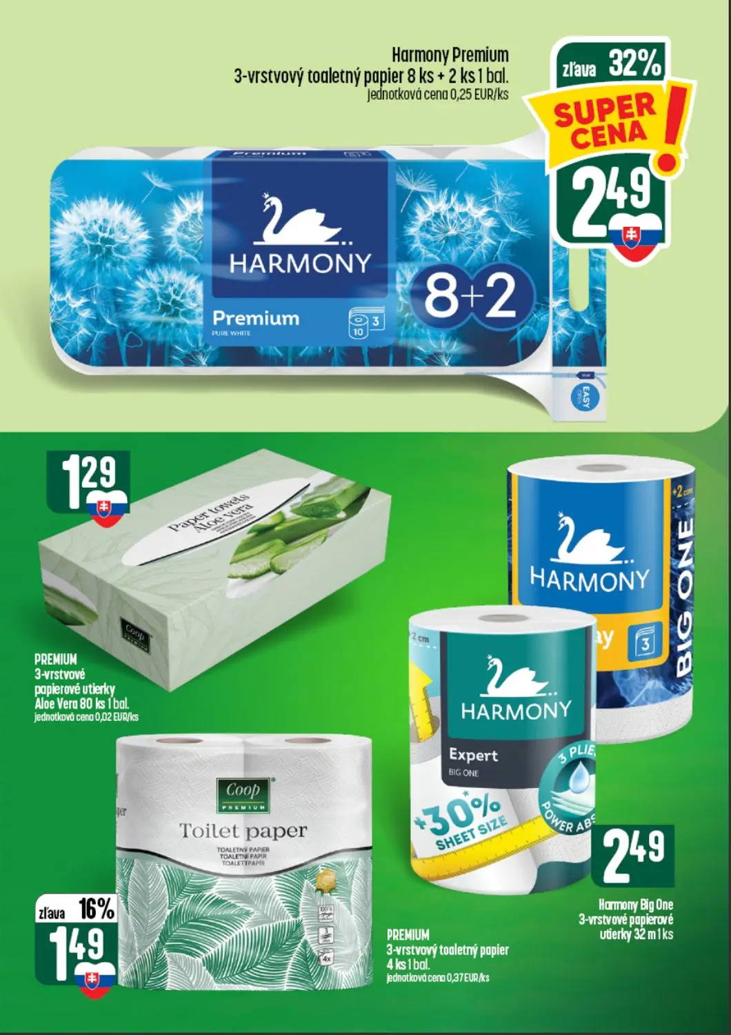 Coop Tempo leták, strana 62 z 64 — Harmony Premium 3-vrstvový toaletný papier, PREMIUM 3-vrstvový toaletný papier, PREMIUM 3…
