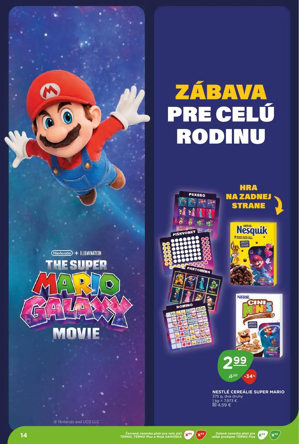 Terno leták, strana 14 z 29 — NESTLÉ CEREÁLIE SUPER MARIO
