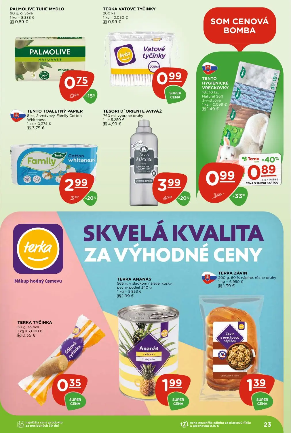 Terno leták, strana 23 z 29 — TESORI D'ORIENTE AVIVÁŽ, TENTO TOALETNÝ PAPIER Family Cotton Whiteness, TENTO HYGIENICKÉ VRECK…