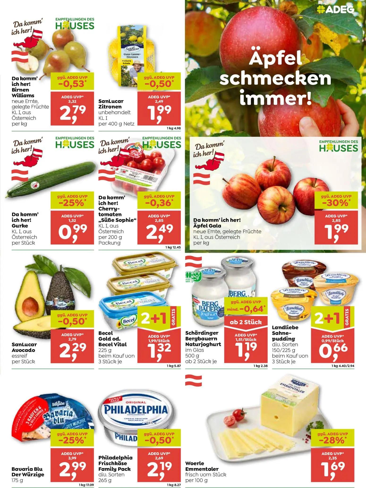 ADEG Prospekt, Seite 3 von 8 — Bavaria Blu Der Würzige, Äpfel Gala, Becel Gold od. Becel Vital