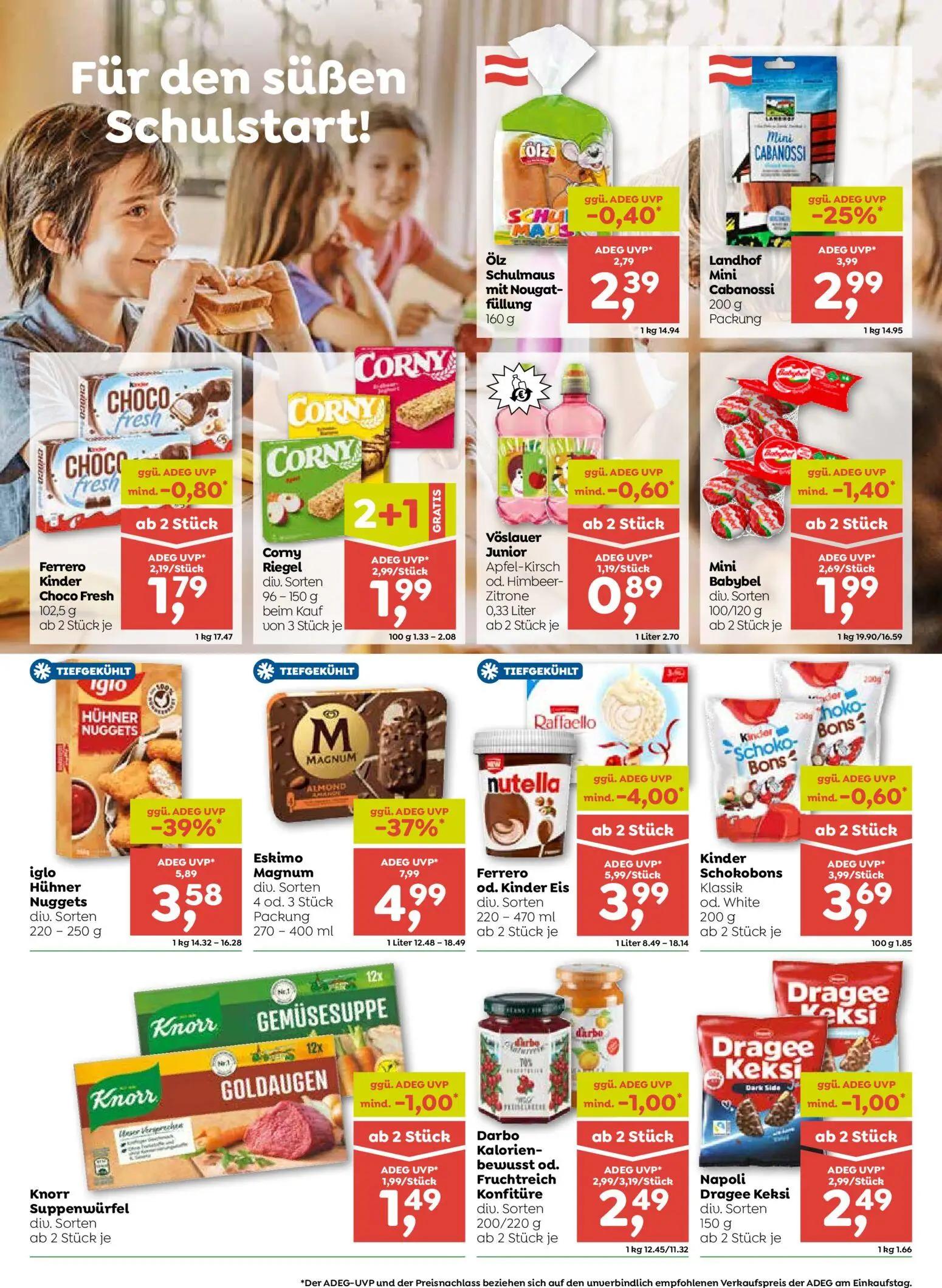 ADEG Prospekt, Seite 5 von 8 — Eskimo Magnum div. Sorten, Iglo Hühner Nuggets div. Sorten, Ferrero od. Kinder Eis div. Sorten