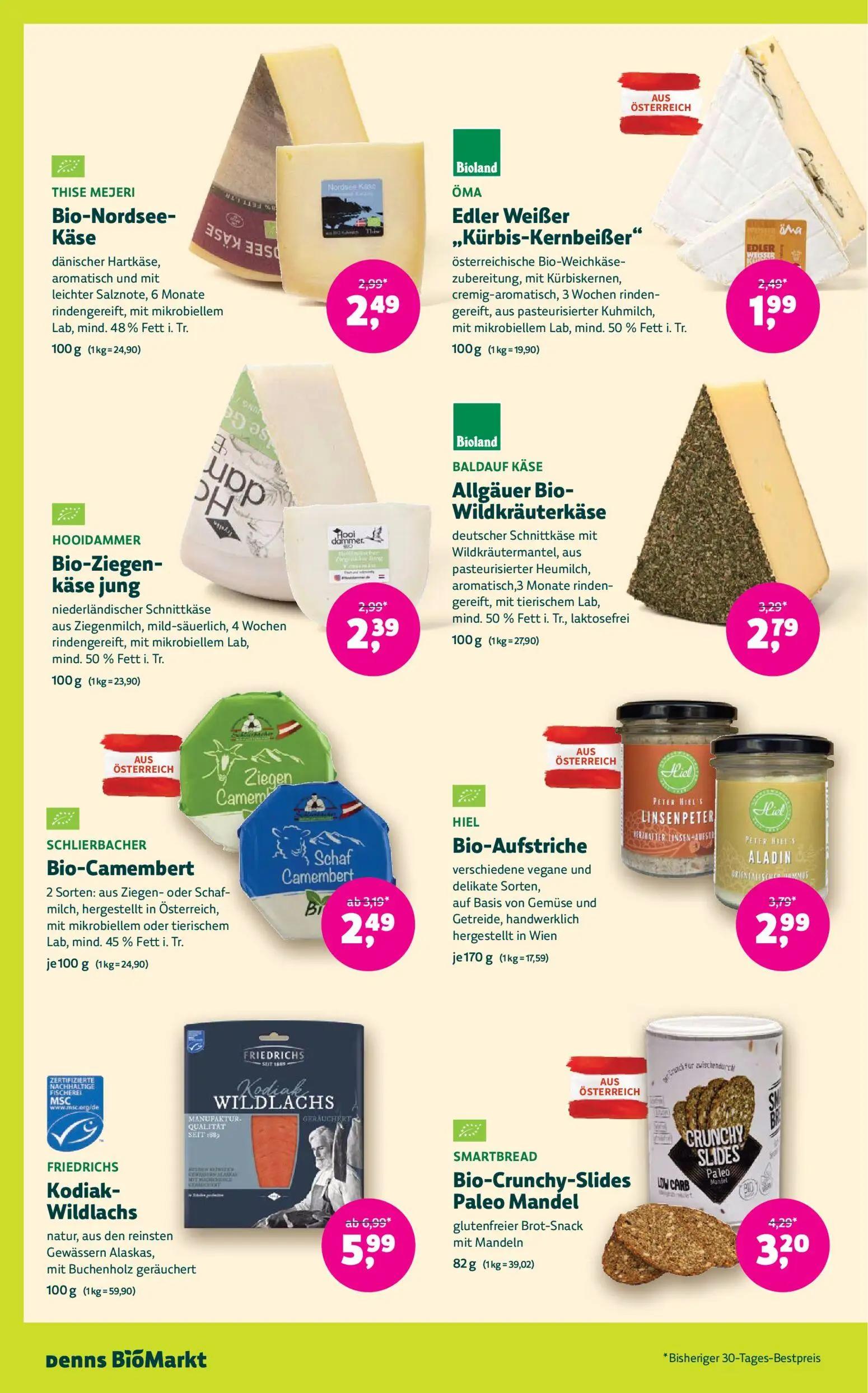 Denns BioMarkt Prospekt, Seite 10 von 14 — Bio-Crunchy-Slides Paleo Mandel, Kodiak-Wildlachs, Bio-Aufstriche