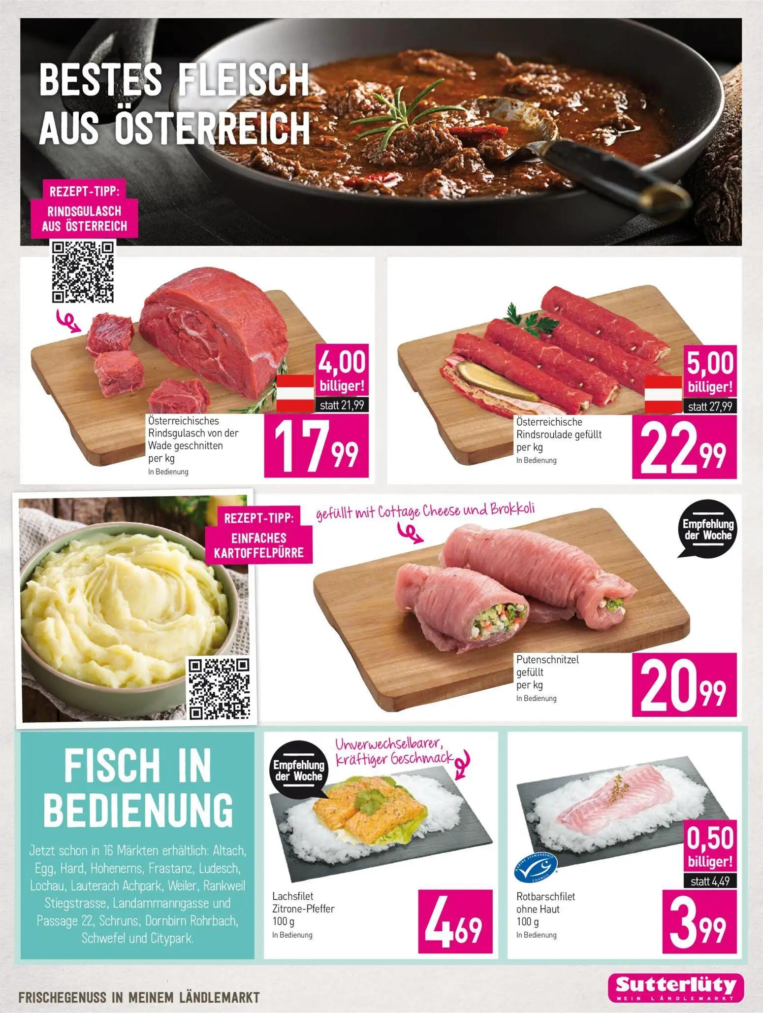Sutterlüty Prospekt, Seite 9 von 20 — Österreichische Rindsroulade gefüllt, Österreichisches Rindsgulasch von der Wade gesch…