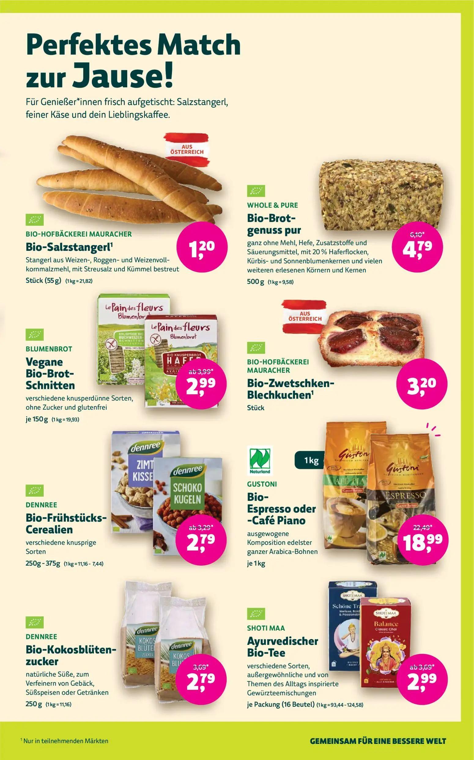 Denns BioMarkt Prospekt, Seite 11 von 14 — Bio-Espresso oder -Café Piano, Bio-Brot-genuss pur, Vegane Bio-Brot-Schnitten