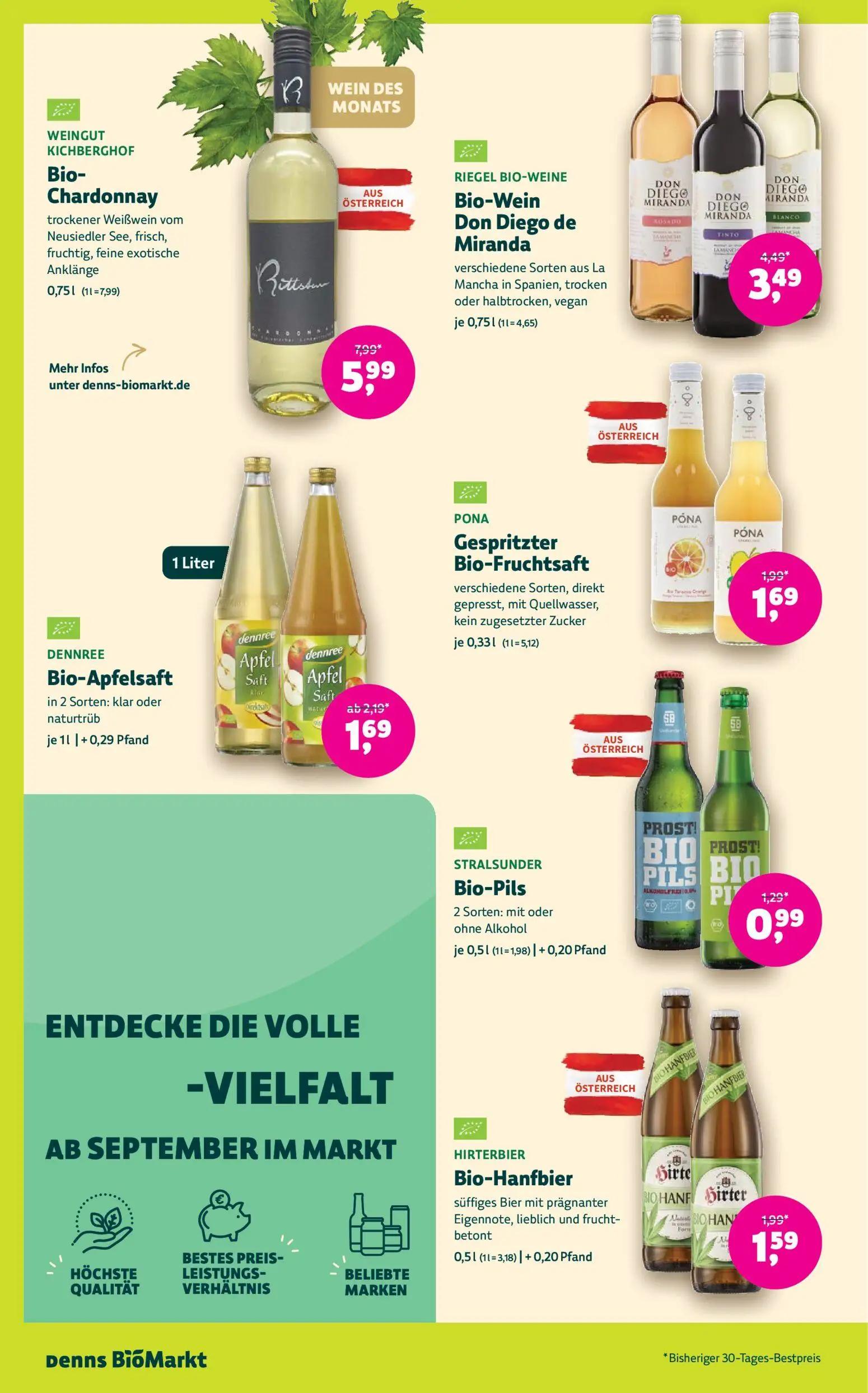 Denns BioMarkt Prospekt, Seite 12 von 14 — WEINGUT KICHBERGHOF Bio-Chardonnay trockener Weißwein vom Neusiedler See, frisch,…