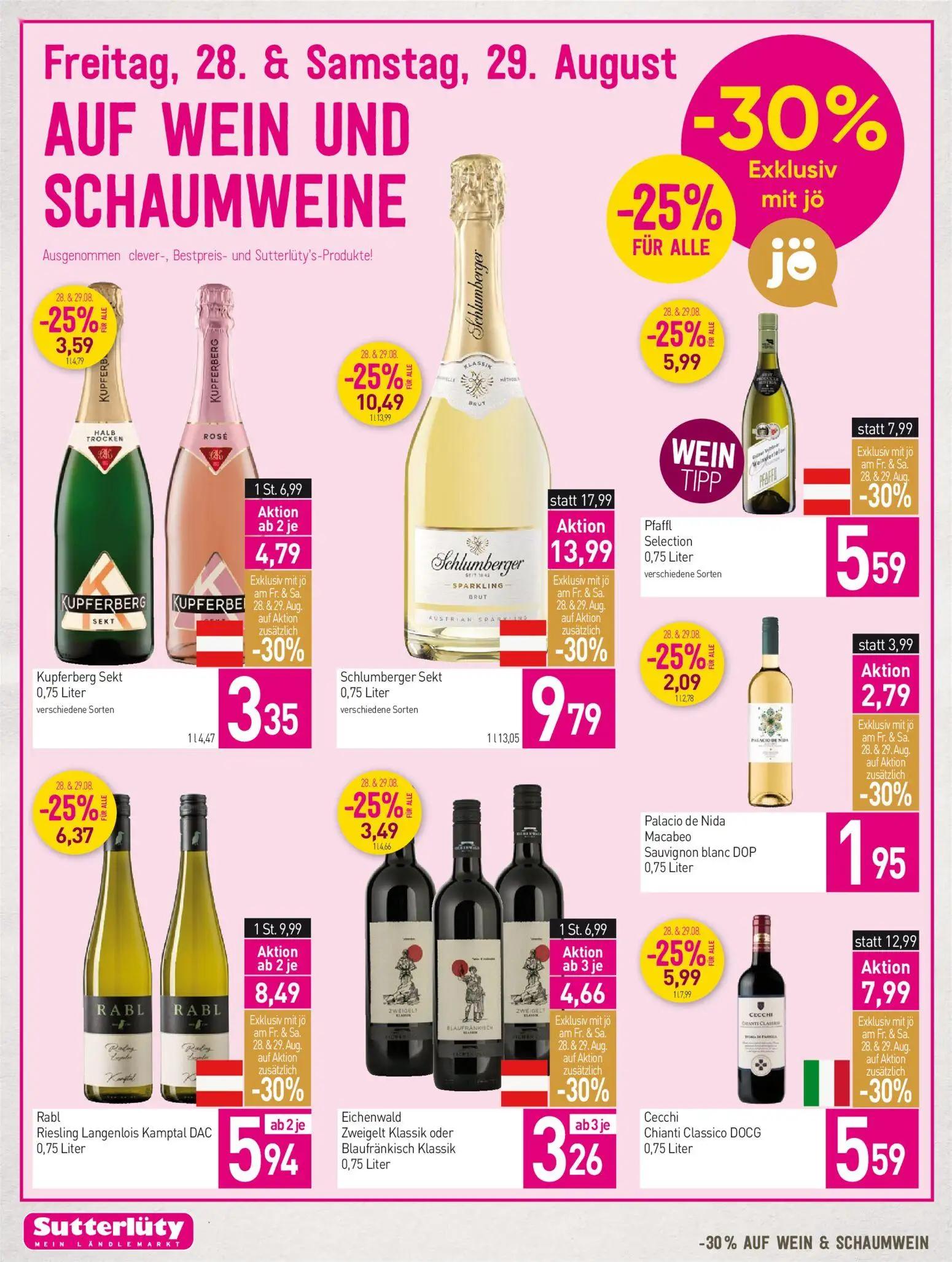 Sutterlüty Prospekt, Seite 12 von 20 — Schlumberger Sekt, Cecchi Chianti Classico DOCG, Rabl Riesling Langenlois Kamptal DAC