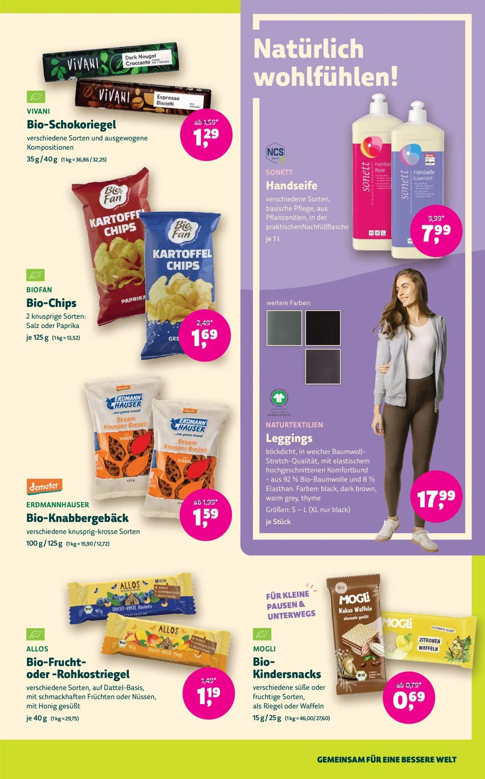 Denns BioMarkt Prospekt, Seite 13 von 14 — SONETT Handseife, BIOFAN Bio-Chips, ERDMANNHAUSER Bio-Knabbergebäck