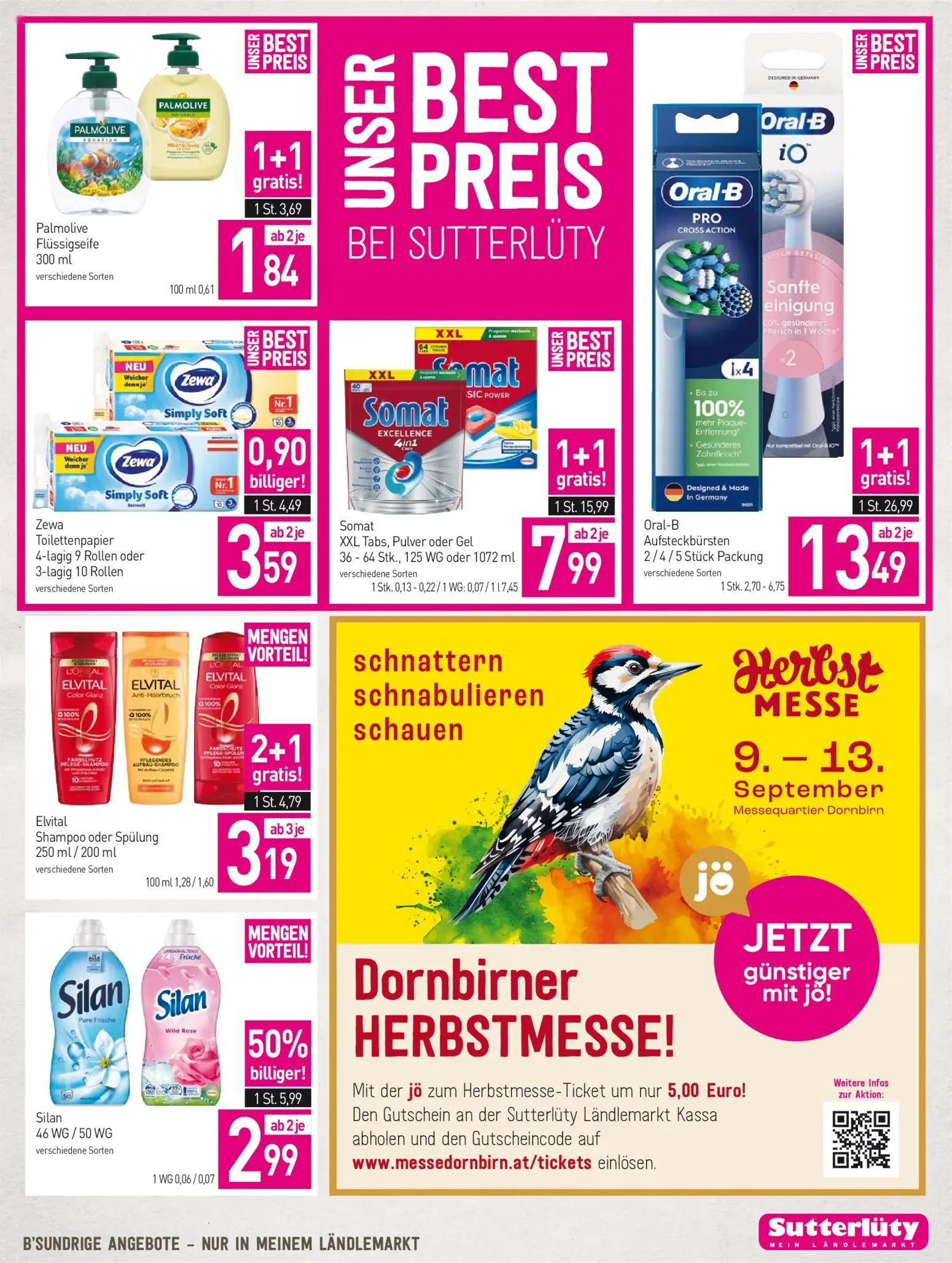 Sutterlüty Prospekt, Seite 19 von 20 — Oral-B Aufsteckbürsten, Somat XXL Tabs, Pulver oder Gel, Silan