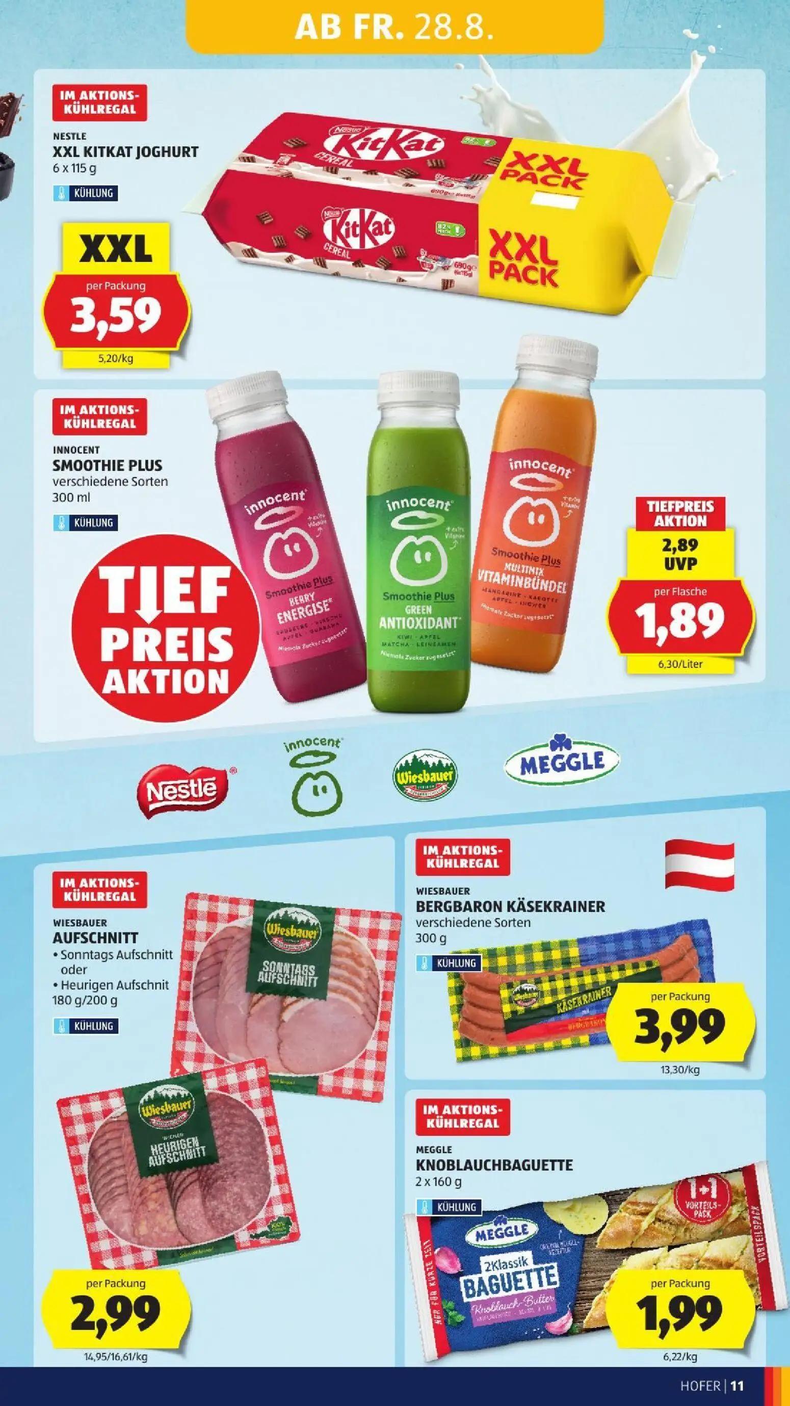 Hofer Prospekt, Seite 21 von 45 — BERGBARON KÄSEKRAINER, KNOBLAUCHBAGUETTE