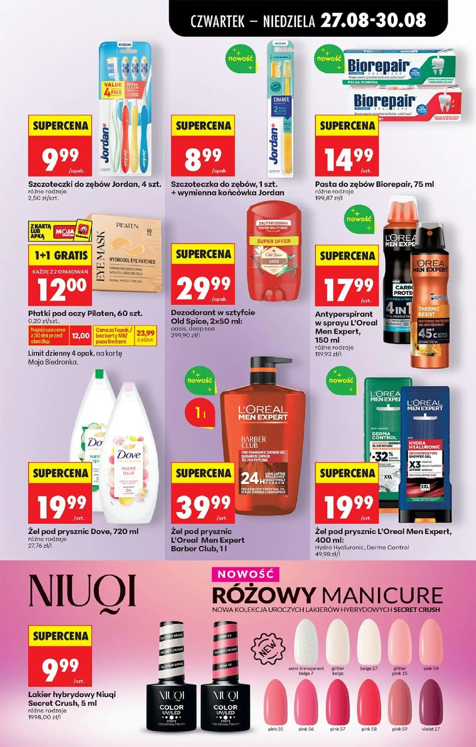 Biedronka gazetka, strona 75 z 89 — Dezodorant w sztyfcie Old Spice, Antyperspirant w sprayu L'Oreal Men Expert, Żel pod pry…