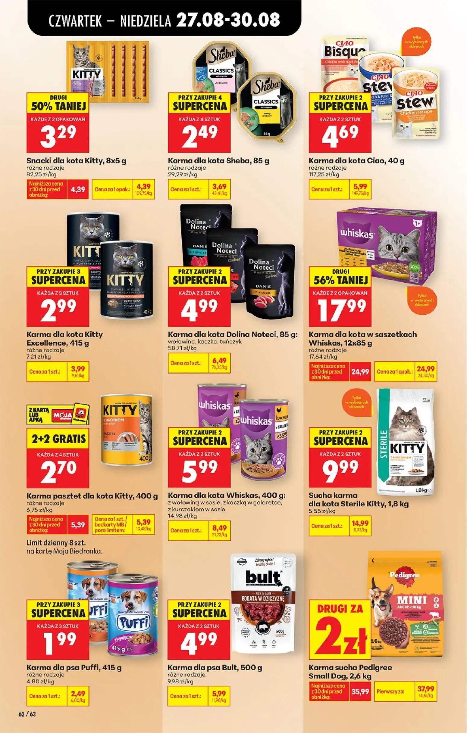 Biedronka gazetka, strona 82 z 89 — Karma dla kota w saszetkach Whiskas, 12x85 g