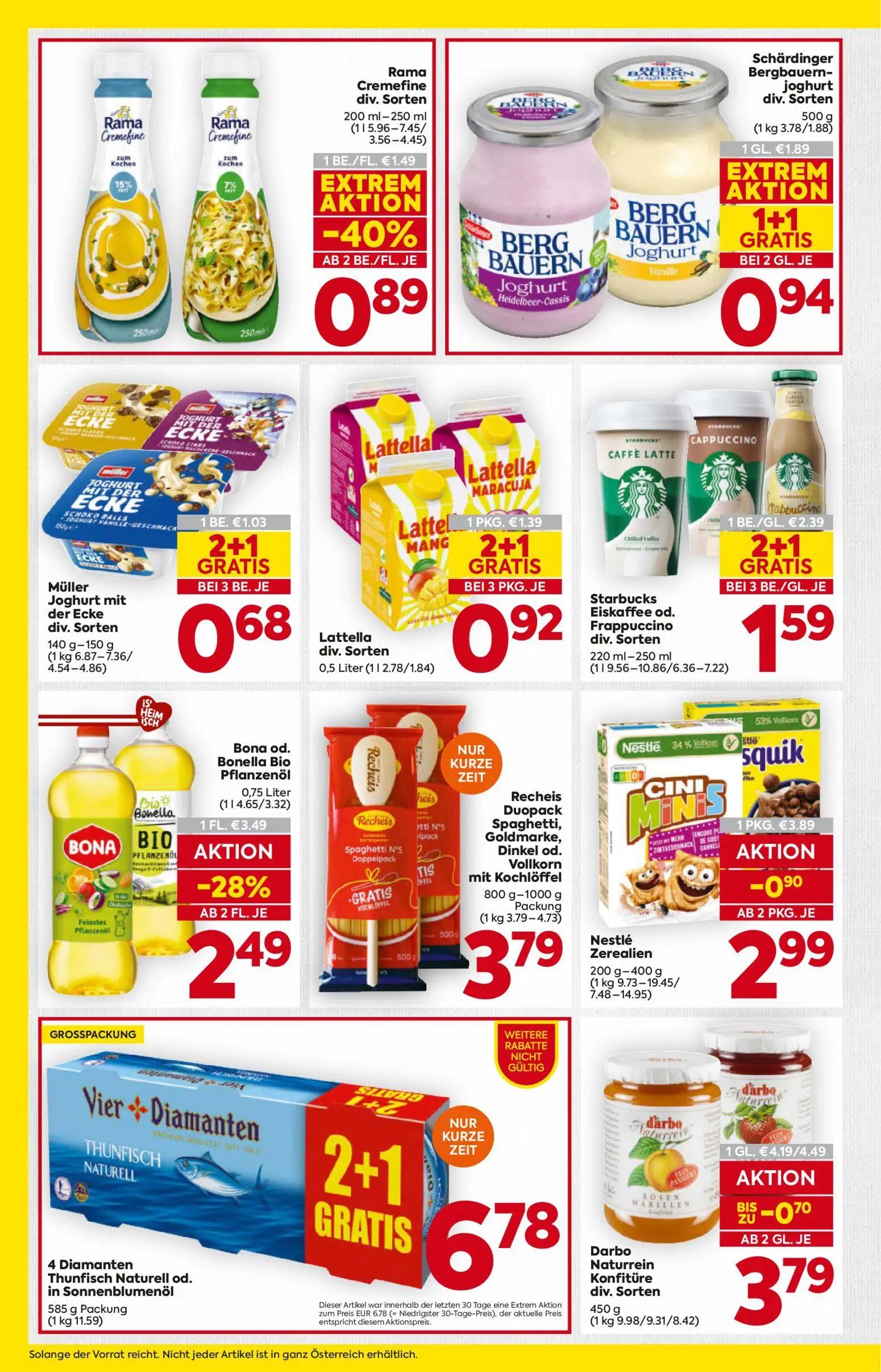 Billa Prospekt, Seite 12 von 20 — Nestlé Zerealien, Darbo Naturrein Konfitüre div. Sorten