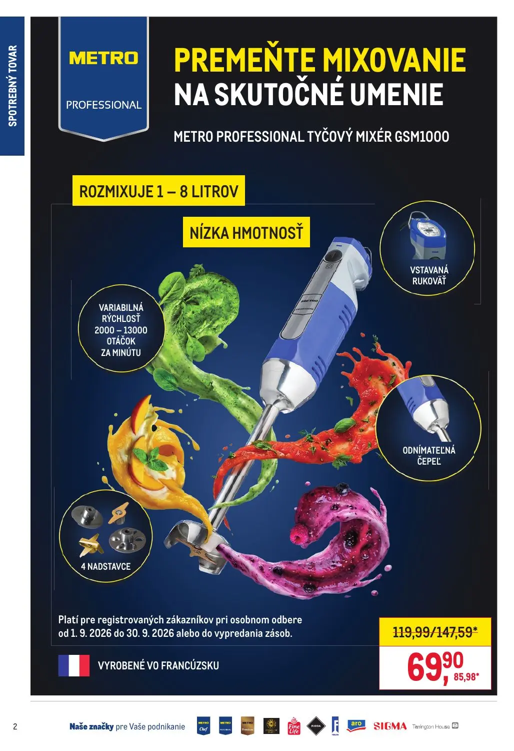 Metro leták, strana 2 z 8 — METRO PROFESSIONAL TYČOVÝ MIXÉR GSM1000