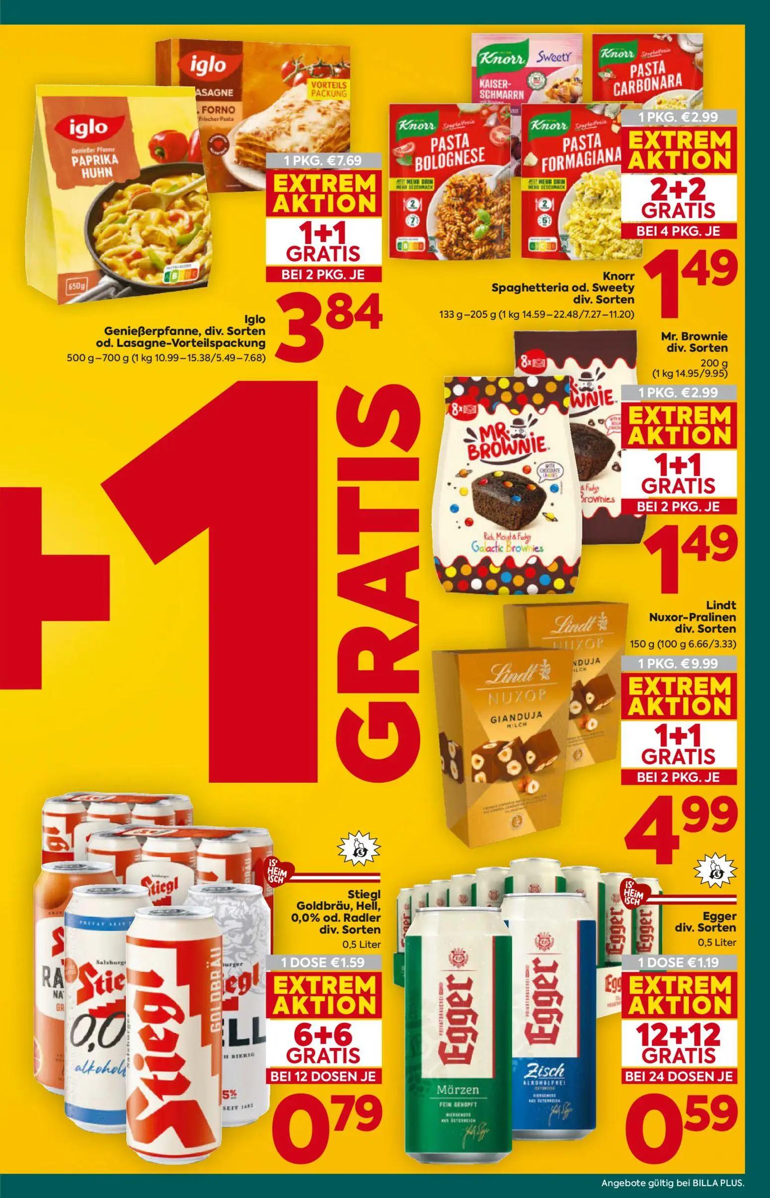 Billa Plus Prospekt, Seite 5 von 20 — Lindt Nuxor-Pralinen div. Sorten, Iglo Genießerpfanne, div. Sorten od. Lasagne-Vorteil…